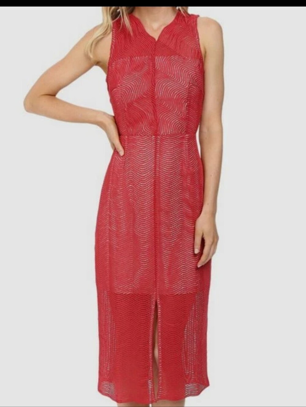 Keepsake The‎ Label Think Twice Laceido Dress Red Ochre Women's Size Large